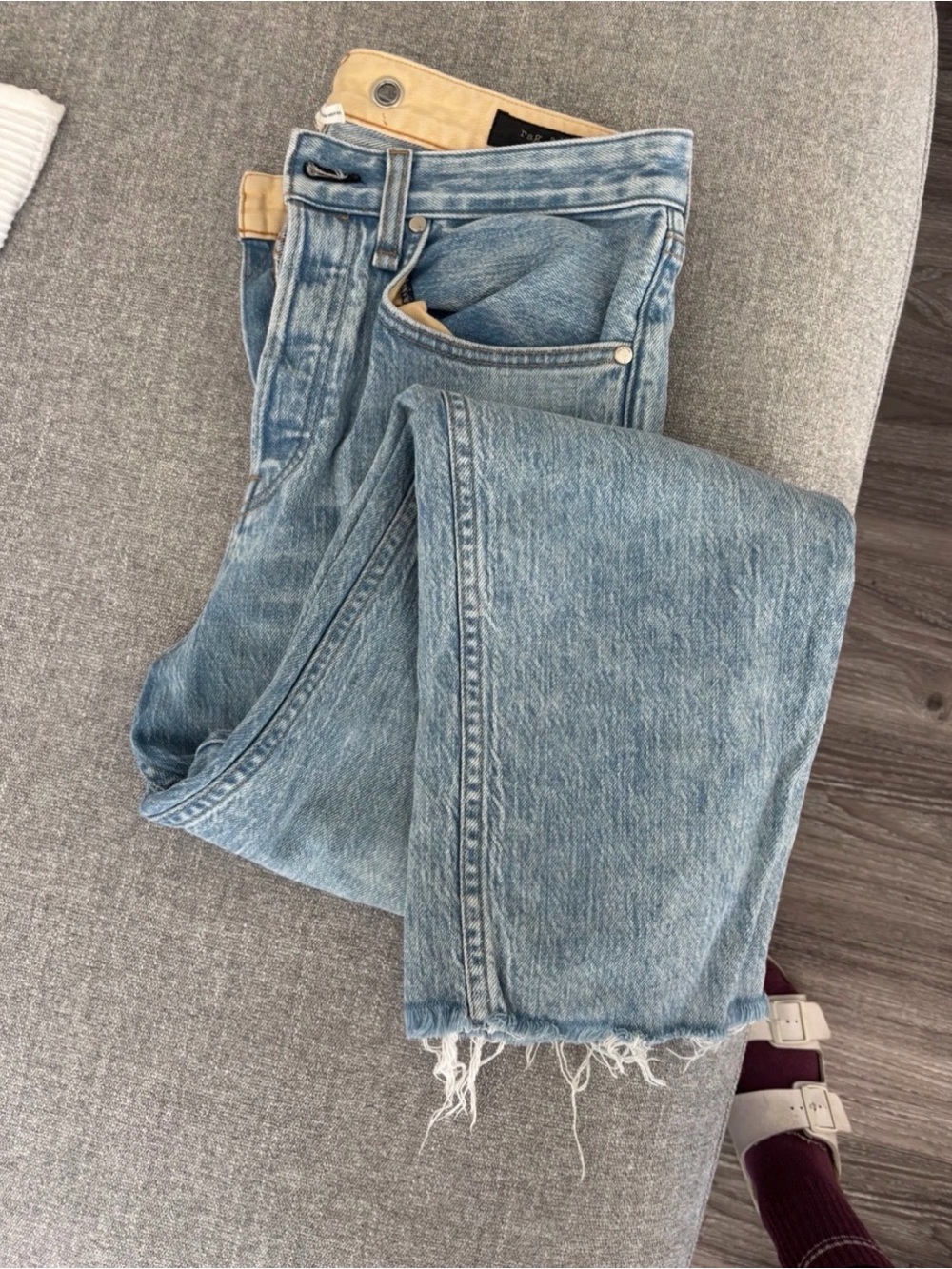 rag & bone Light Blue Straight Leg Jeans